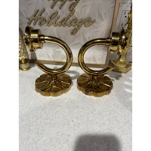 Set of 2 Vintage Brasscrafters Heavy Solid Brass Sconces Candle Holders